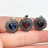 32 Pieces Pietersite Heart Pendant - Wholesale Crystals