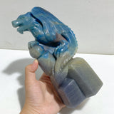 Unique Trolleite Flying Dragon With Castle Carving