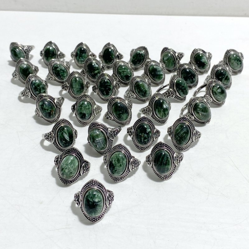 34 Pieces Seraphinite Ring - Wholesale Crystals