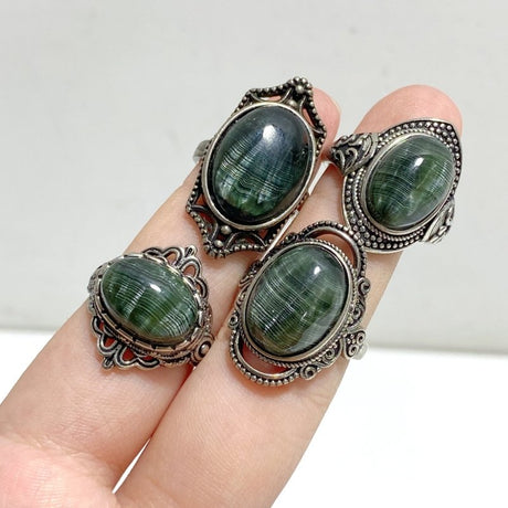 34 Pieces Seraphinite Rings Different Styles -Wholesale Crystals