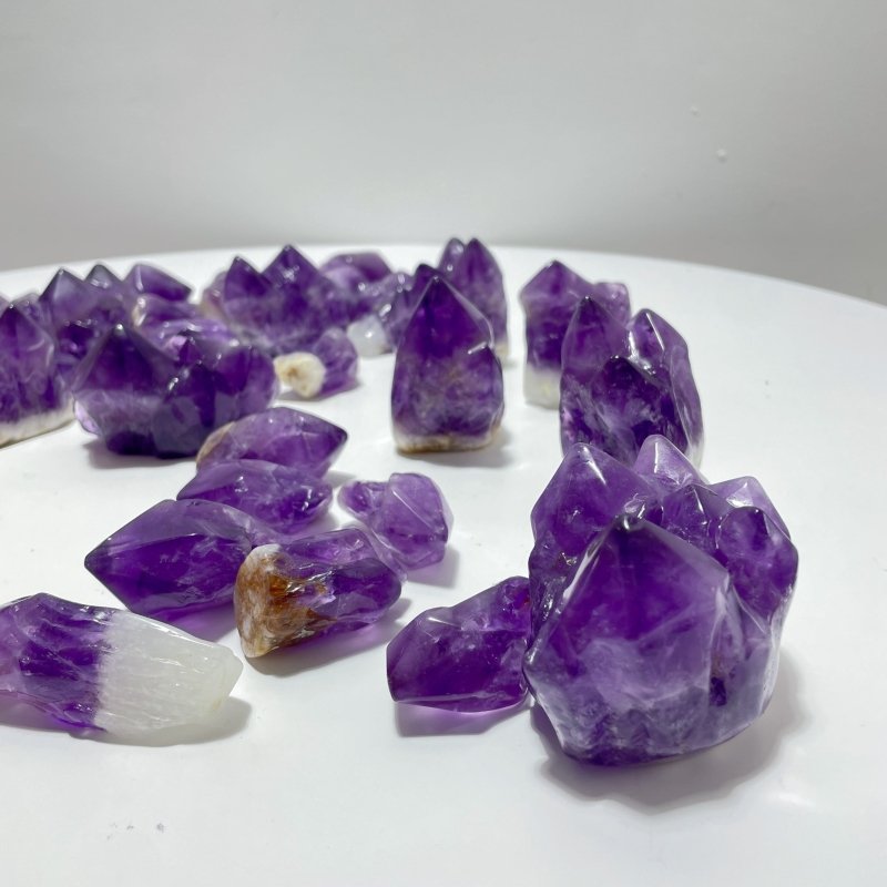 35 Pieces Amethyst Polished Cluster - Wholesale Crystals