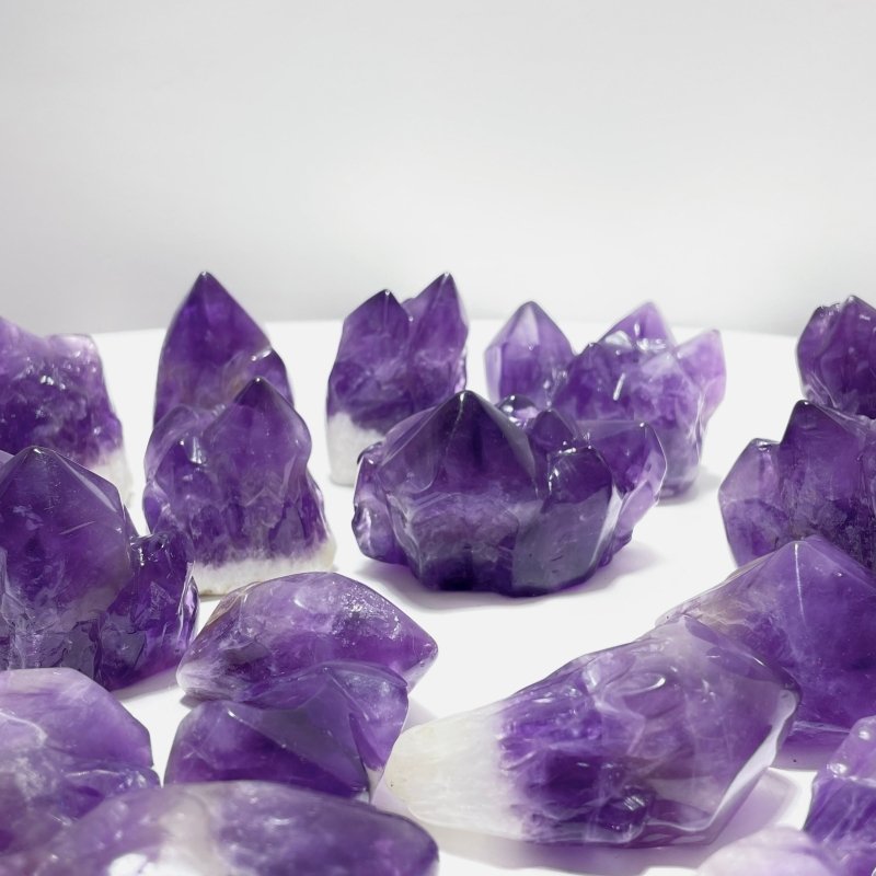 35 Pieces Amethyst Polished Cluster - Wholesale Crystals