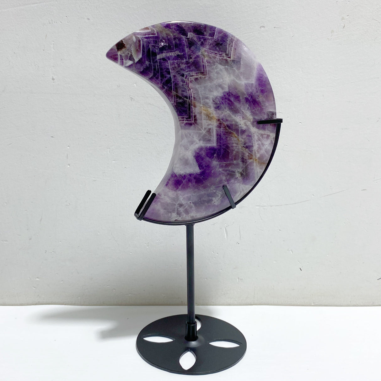 6 Pieces Chevron Amethyst Moon With Stand