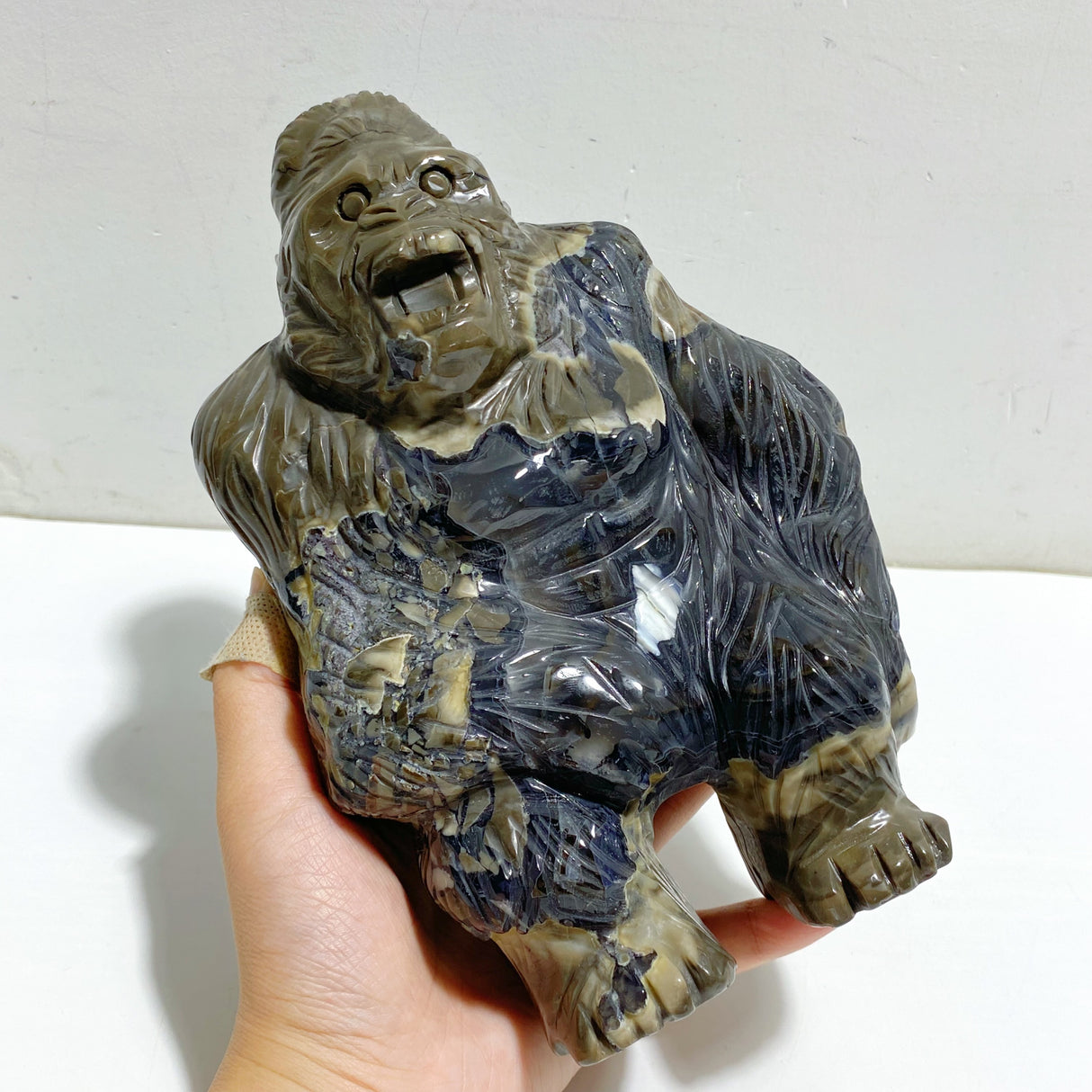 Unique Volcano Agate King Kong Ape Carving #10