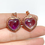 36 Pieces Amethyst Heart Shape Crystal Pendants - Wholesale Crystals