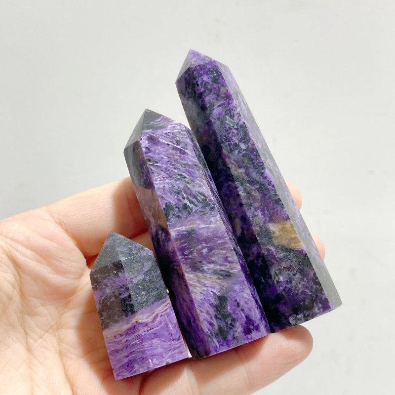 37 Pieces Charoite Tower Points -Wholesale Crystals