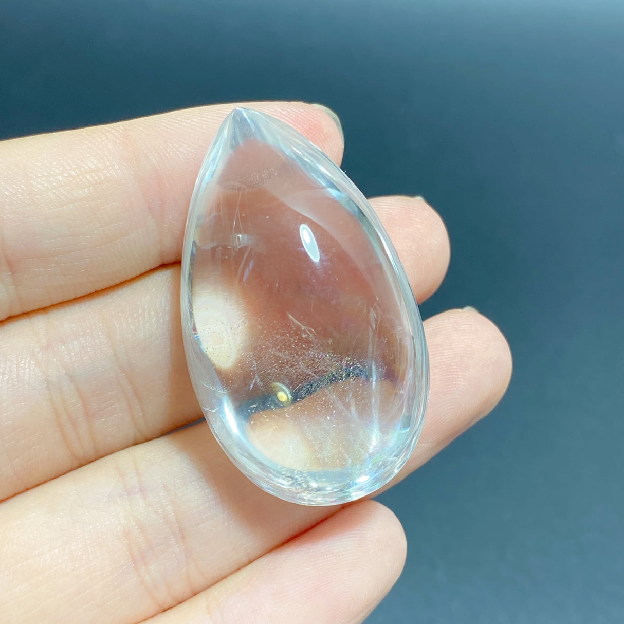 Unique Clear Quartz With Rainbow Waterdrop Shape For DIY Pendant