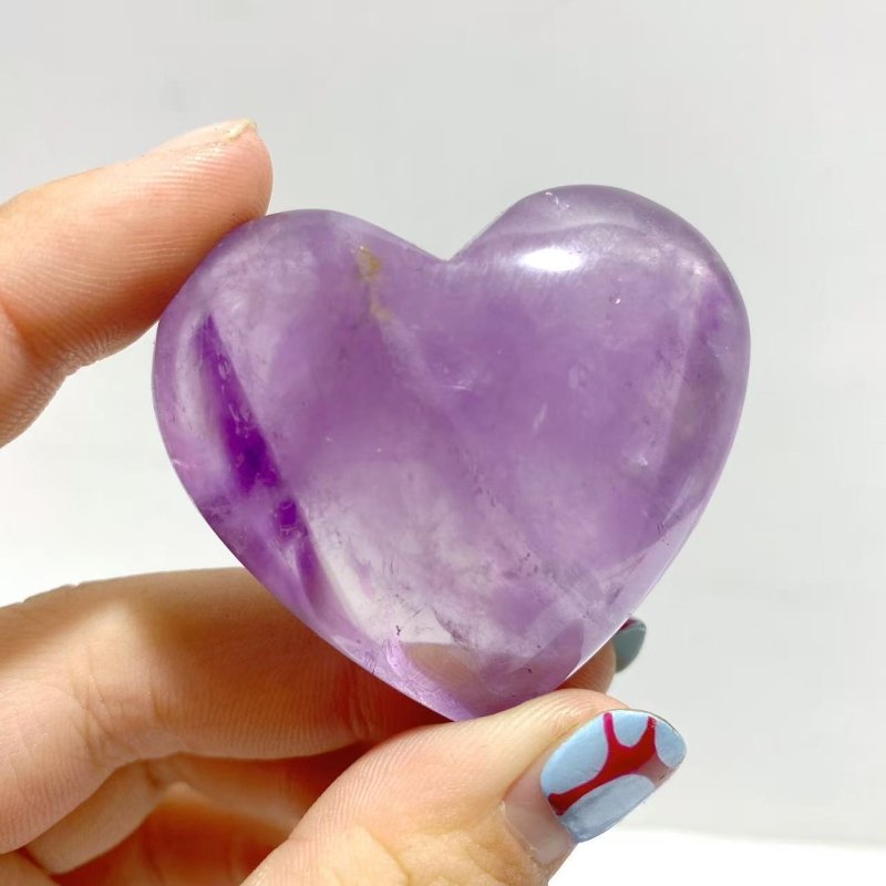 38 Pieces Small Amethyst Heart - Wholesale Crystals