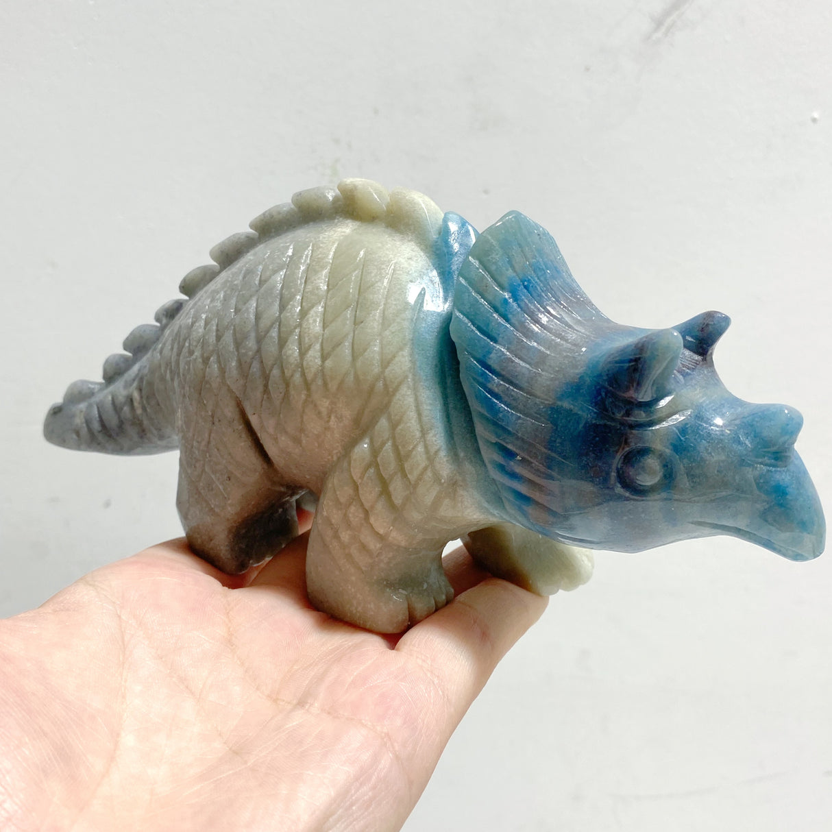 4 Pieces Trolleite Stone Triceratops Three-horned Dinosaur Carving