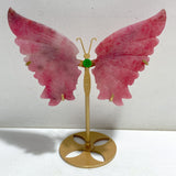 Rhodonite Mixed Quartz Butterfly Wing With Stand Wholesale (No.19-23)