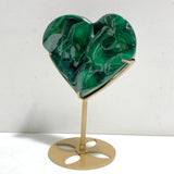 Unique Malachite Heart With Stand