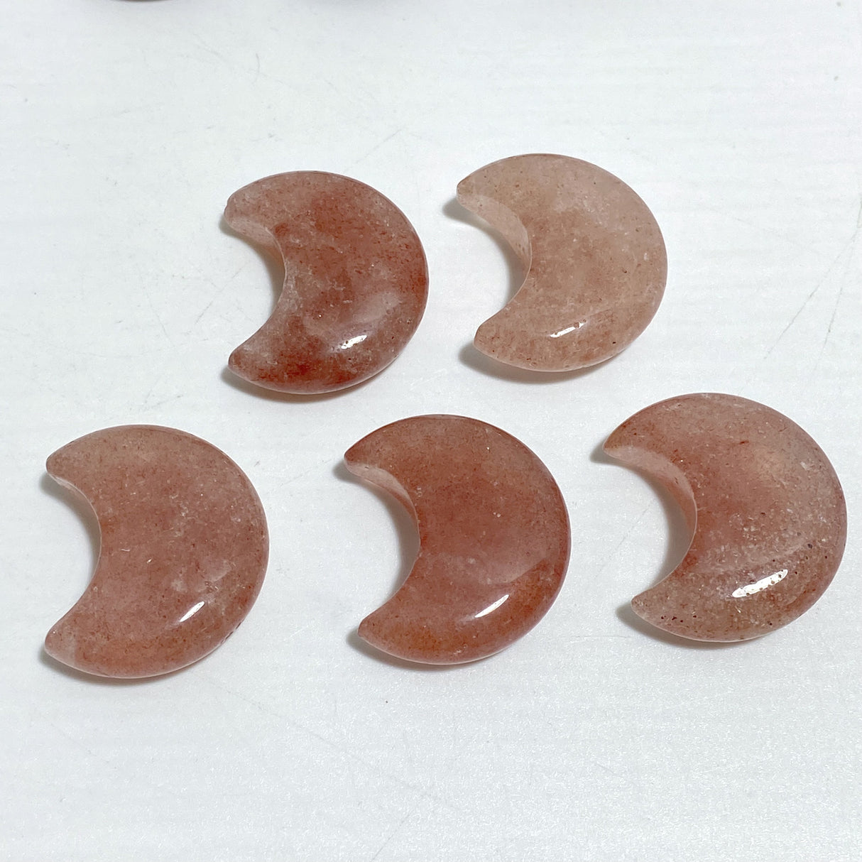 5 Types 3CM Moon Carving Wholesale Africa Blood Stone Blue Sandstone