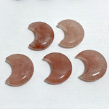 5 Types 3CM Moon Carving Wholesale Africa Blood Stone Blue Sandstone