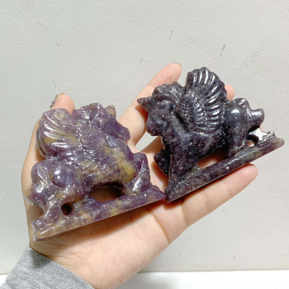 14 Pieces Lepidolite Unicorn Carving Closeout