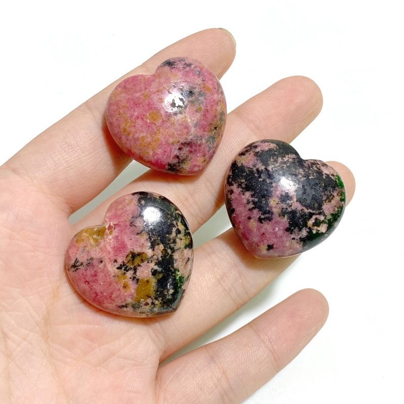 3CM Beautiful Rhodonite Heart Wholesale -Wholesale Crystals