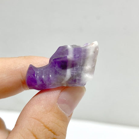 3CM Chevron Amethyst Dragon Head Carving Wholesale -Wholesale Crystals