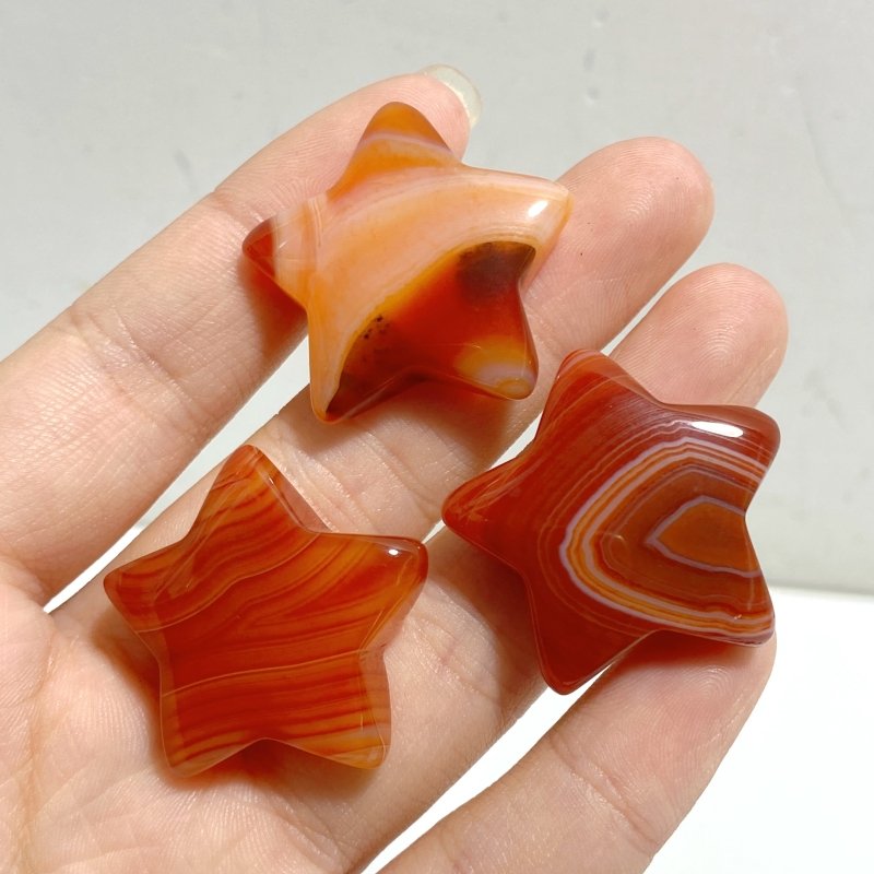 3CM Stripe Carnelian Star Carving Wholesale -Wholesale Crystals