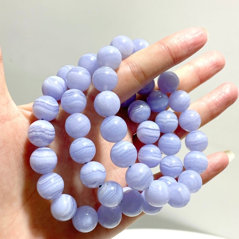 3pcs High Grade Blue Lace Agate Bracelet (HGUB23) - Wholesale Crystals