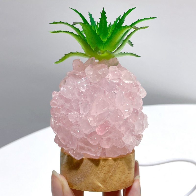 4 Color Pineapple LED Table Lamp Decorations Amethyst Agate - Wholesale Crystals