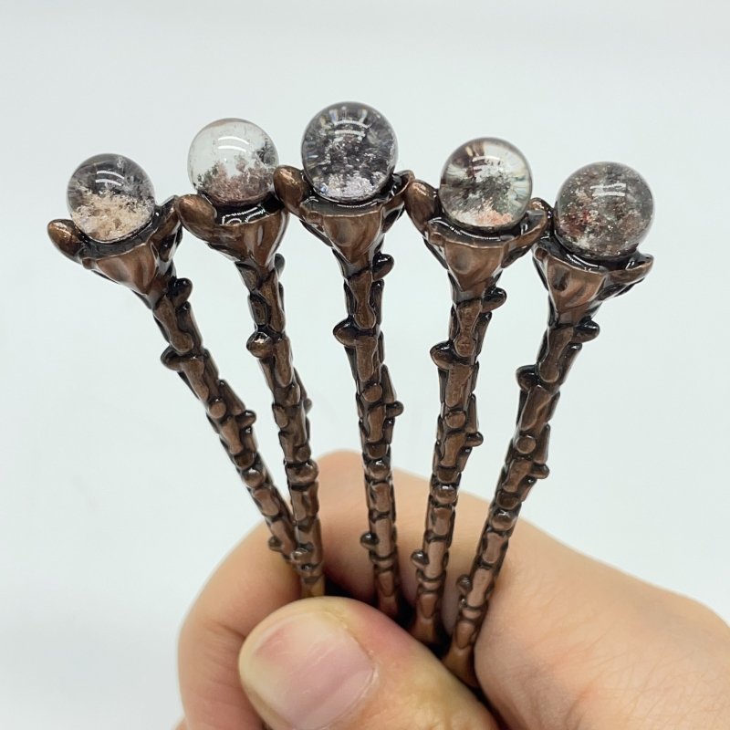 4 Colors Coffee Spoon With Garden Quartz Sphere Wholesale -Wholesale Crystals