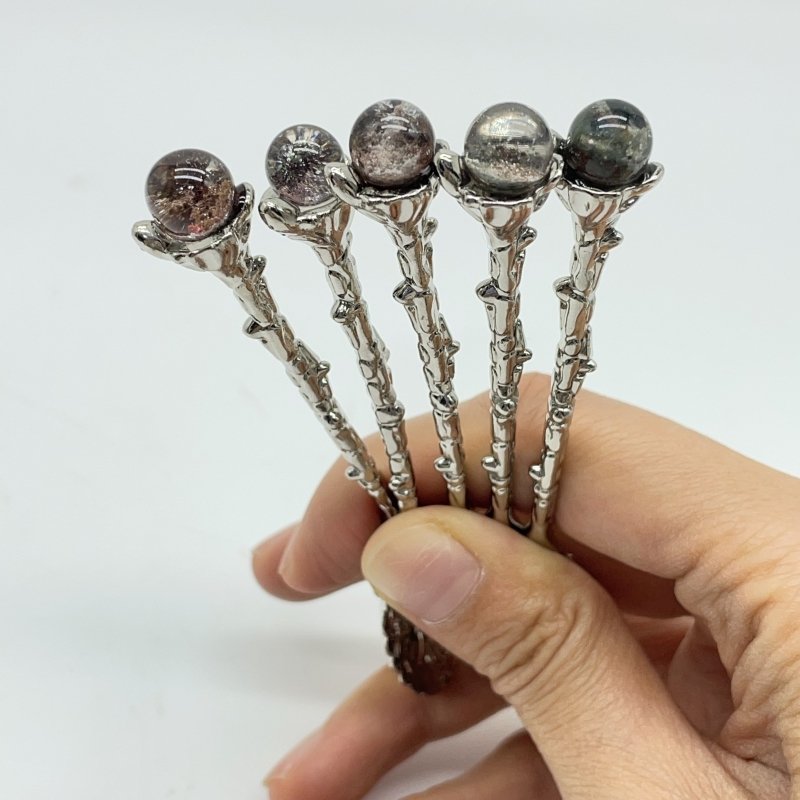 4 Colors Coffee Spoon With Garden Quartz Sphere Wholesale -Wholesale Crystals