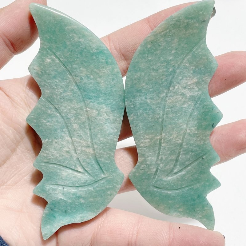 4 Pairs Amazonite Flying Dragon Wing With Stand - Wholesale Crystals