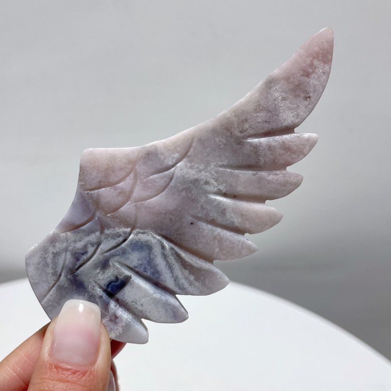 4 Pairs Beautiful Agate Small Pegasus Wing Carving With Stand - Wholesale Crystals