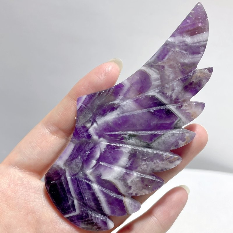 4 Pairs Chevron Amethyst Pegasus Wing Crystal Carving With Stand - Wholesale Crystals