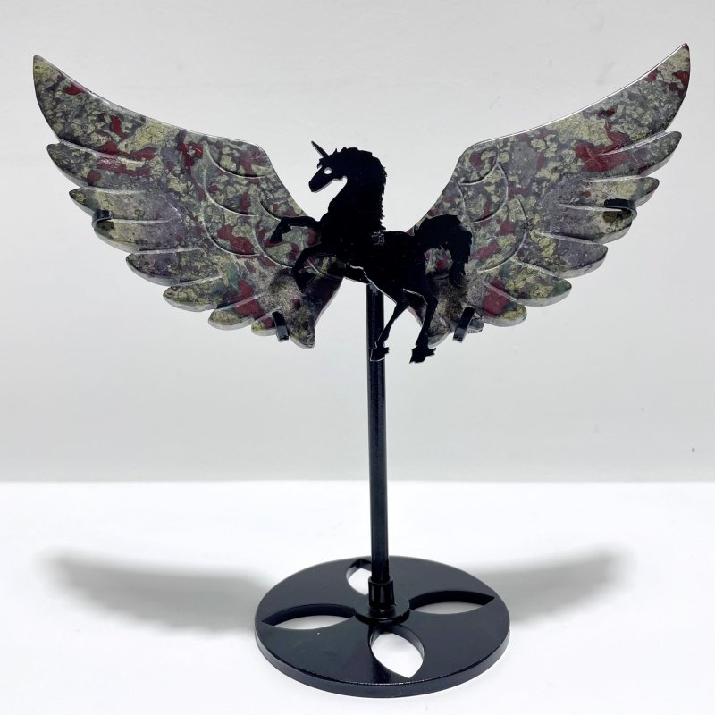 4 Pairs Dragon Blood Small Pegasus Wing Carving With Stand - Wholesale Crystals