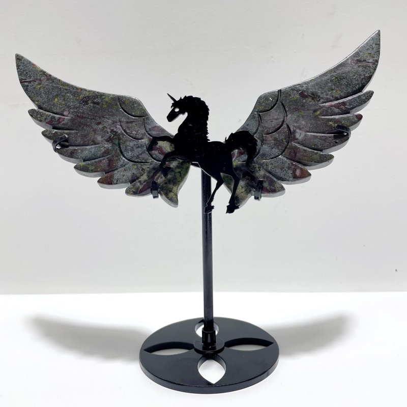 4 Pairs Dragon Blood Small Pegasus Wing Carving With Stand - Wholesale Crystals