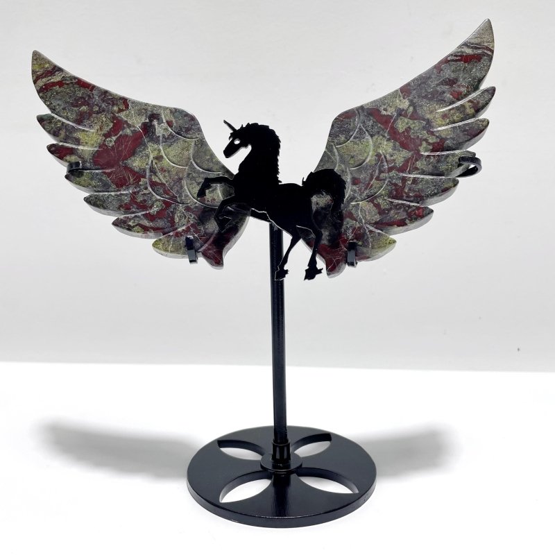 4 Pairs Dragon Blood Small Pegasus Wing Carving With Stand - Wholesale Crystals