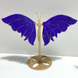 4 Pairs Lapis Lazuli Butterfly Wing Carving With Stand - Wholesale Crystals