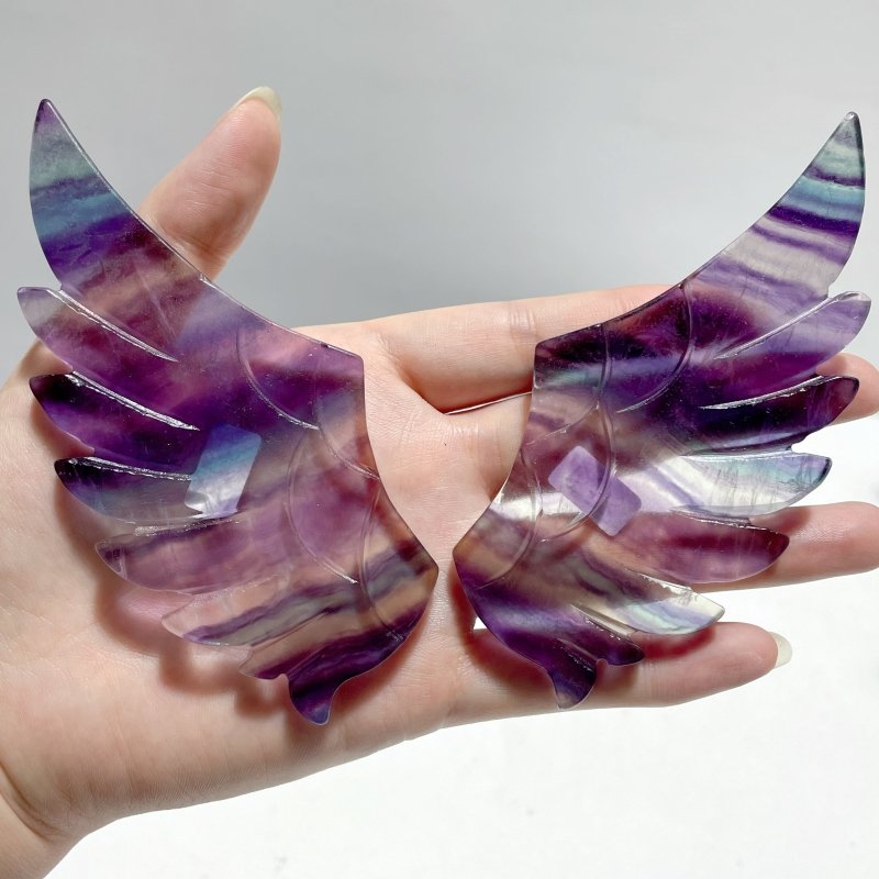 4 Pairs Mixed Pegasus Wing Carving With Stand Rhodonite Amazonite - Wholesale Crystals