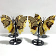 4 Pairs Septarium Butterfly Wing Carving With Stand 2 - Wholesale Crystals