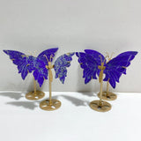 4 Pairs Small Lapis Lazuli Butterfly Wing Carving With Stand -Wholesale Crystals