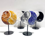 4 Pairs Taijitu Symbol With Stand Clear Quartz Obsidian Sodalite Fire Quartz - Wholesale Crystals
