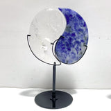 4 Pairs Taijitu Symbol With Stand Clear Quartz Obsidian Sodalite Fire Quartz - Wholesale Crystals
