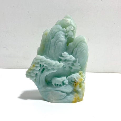 4 Pieces Beautiful Caribbean Calcite Landscape Pavilion Carving 7 - Wholesale Crystals