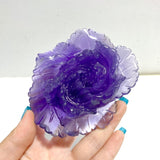 4 Pieces Beautiful Purple Fluorite Flower Carving 2 - Wholesale Crystals