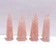 4 Pieces Beautiful Rose Quartz Wenchang Tower 13 - level Pagoda - Wholesale Crystals