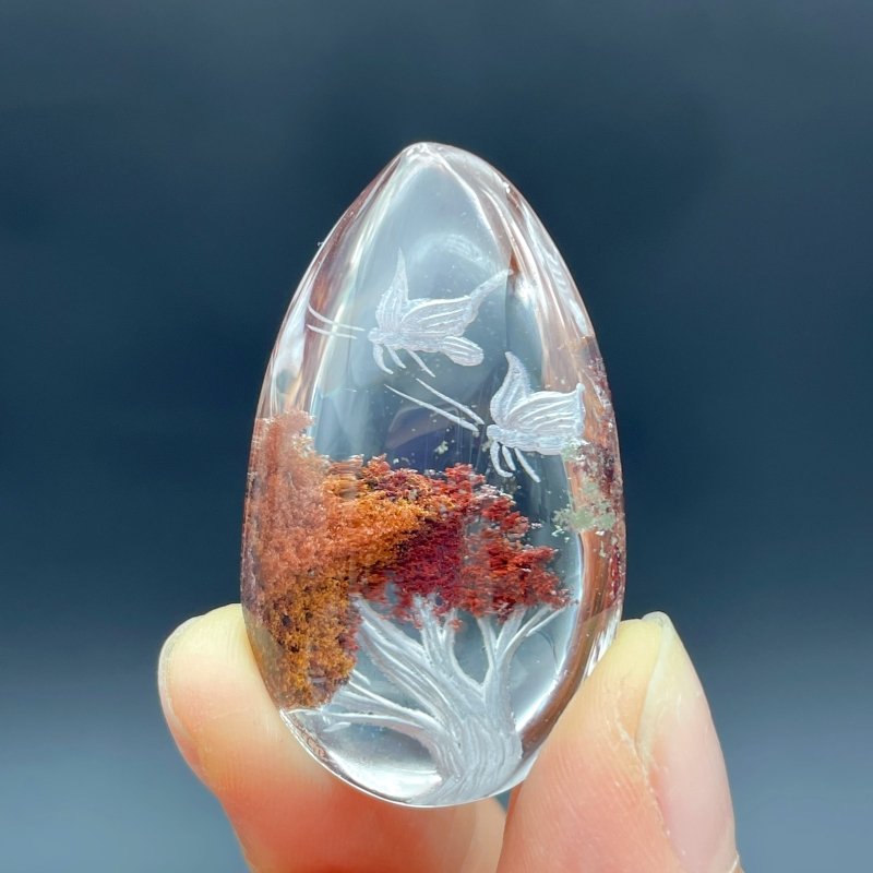4 Pieces Butterfly Garden Quartz Inner Scene Carving -Wholesale Crystals