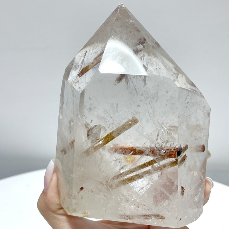 4 Pieces Clear Quartz With White Mica Tower - Wholesale Crystals