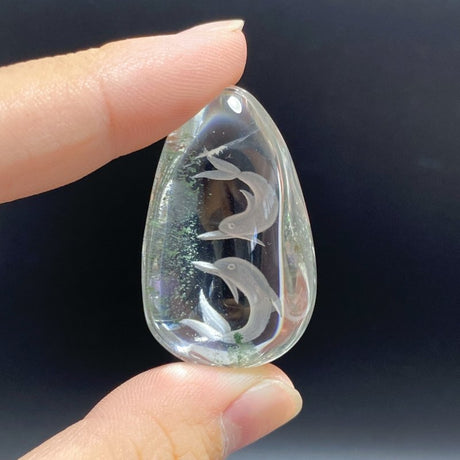 4 Pieces Dolphin Garden Quartz Inner Scene Carving -Wholesale Crystals