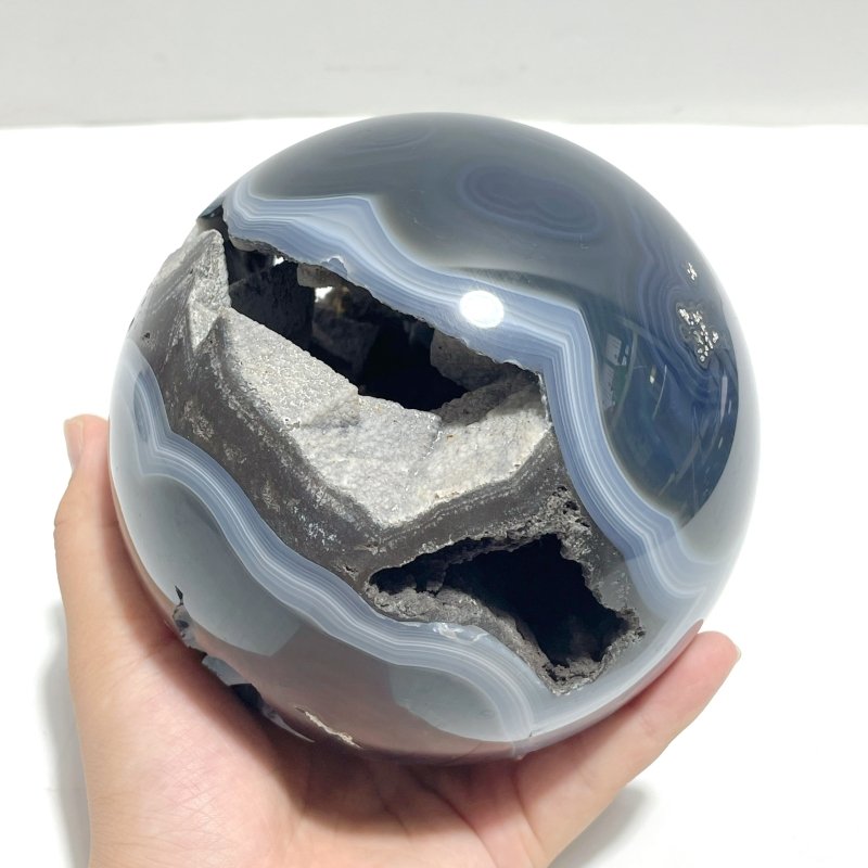 4 Pieces Geode Druzy Agate Spheres Ball - Wholesale Crystals