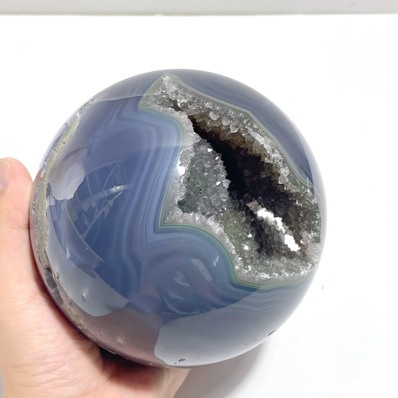 4 Pieces Geode Druzy Agate Spheres Ball - Wholesale Crystals