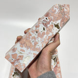 4 Pieces High Quality Druzy Geode Pink Flower Agate Four - sided Tower 8 - 11in - Wholesale Crystals