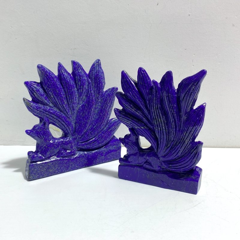 4 Pieces Lapis Lazuli Nine - tailed Fox Carving - Wholesale Crystals