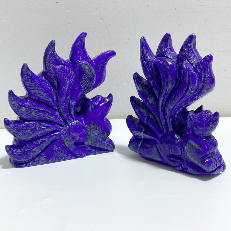 4 Pieces Lapis Lazuli Nine-tailed Fox Carving -Wholesale Crystals