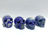 4 Pieces Lapis Lazuli Skull Carving - Wholesale Crystals