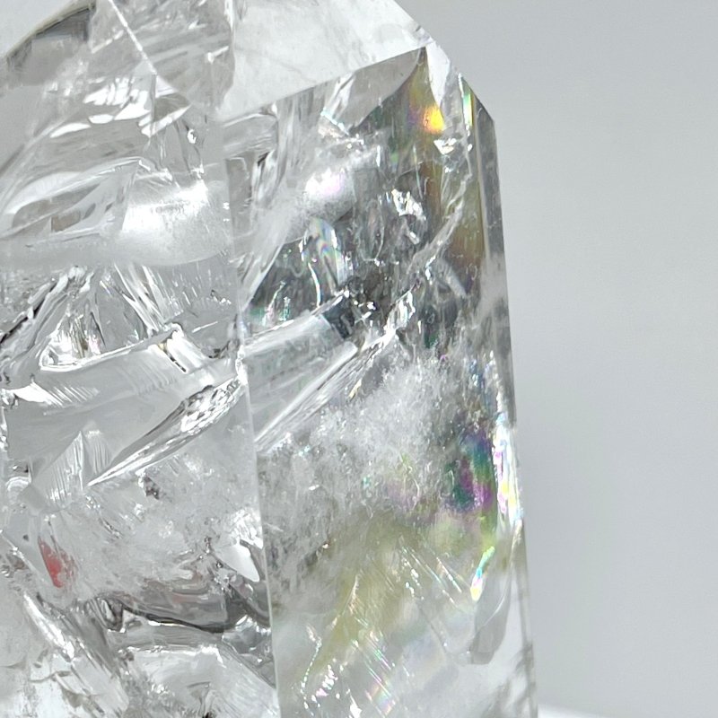 4 Pieces Large Clear Quartz Tower Raw Bottom With Stand - Wholesale Crystals